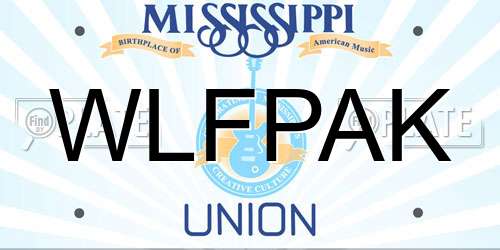 WLFPAK Mississippi License Plate