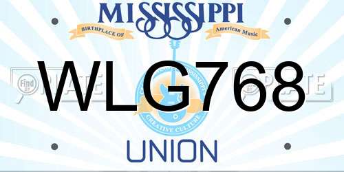 WLG768 Mississippi License Plate
