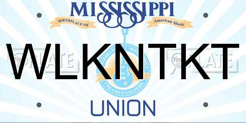 WLKNTKT Mississippi License Plate