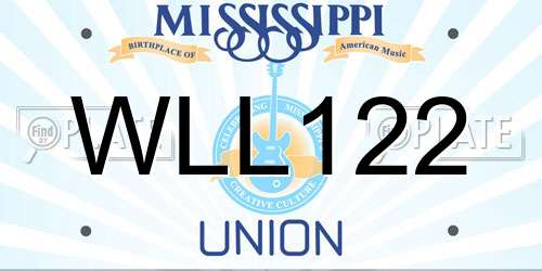 WLL122 Mississippi License Plate