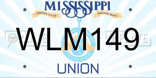 WLM149 Mississippi License Plate