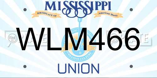WLM466 Mississippi License Plate