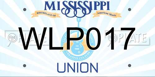 WLP017 Mississippi License Plate