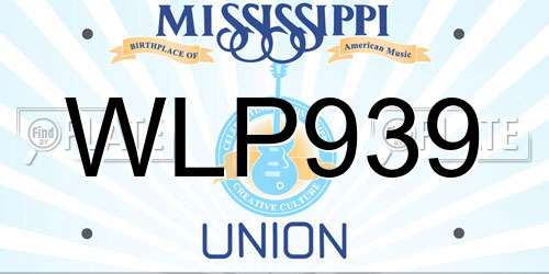 WLP939 Mississippi License Plate