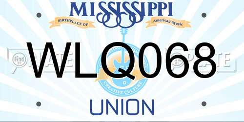 WLQ068 Mississippi License Plate