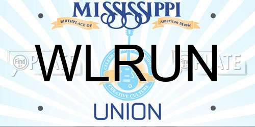 WLRUN Mississippi License Plate