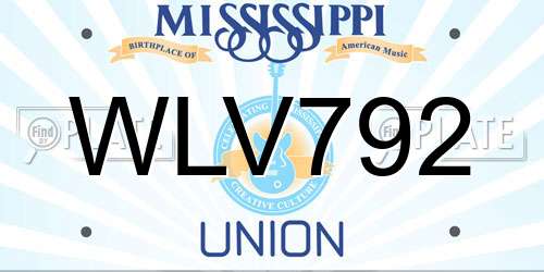 WLV792 Mississippi License Plate