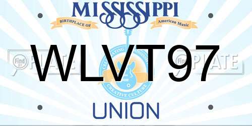 WLVT97 Mississippi License Plate