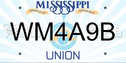 WM4A9B Mississippi License Plate