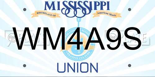 WM4A9S Mississippi License Plate