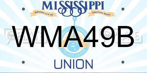 WMA49B Mississippi License Plate