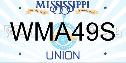 WMA49S Mississippi License Plate