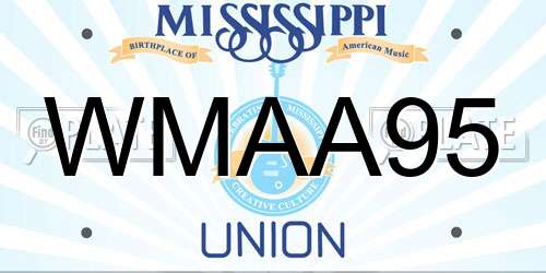 WMAA95 Mississippi License Plate