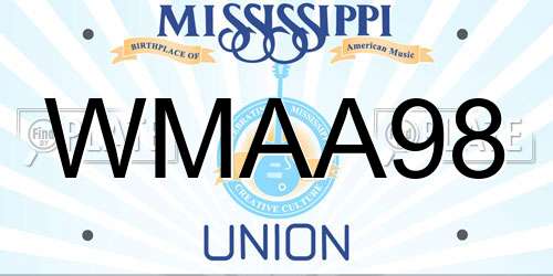 WMAA98 Mississippi License Plate