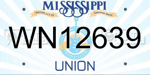 WN12639 Mississippi License Plate