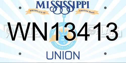 WN13413 Mississippi License Plate