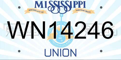 WN14246 Mississippi License Plate