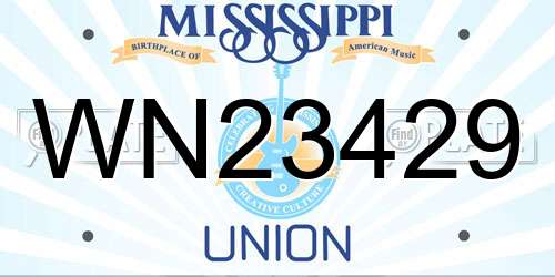 WN23429 Mississippi License Plate