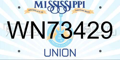 WN73429 Mississippi License Plate
