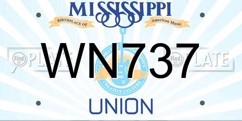 WN737 Mississippi License Plate