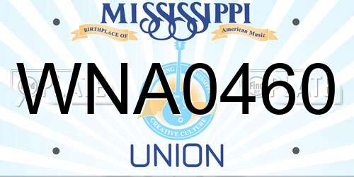 WNA0460 Mississippi License Plate