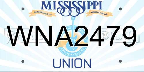 WNA2479 Mississippi License Plate