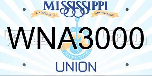 WNA3000 Mississippi License Plate