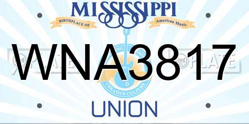 WNA3817 Mississippi License Plate
