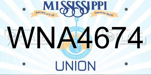 WNA4674 Mississippi License Plate