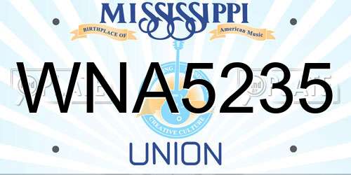 WNA5235 Mississippi License Plate