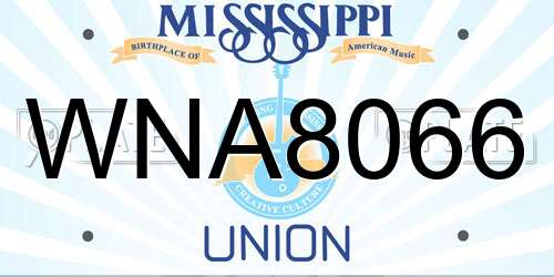 WNA8066 Mississippi License Plate
