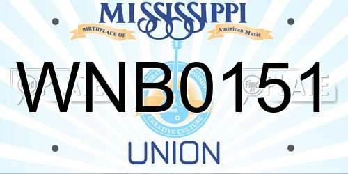 WNB0151 Mississippi License Plate