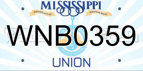 WNB0359 Mississippi License Plate