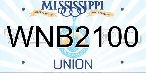WNB2100 Mississippi License Plate