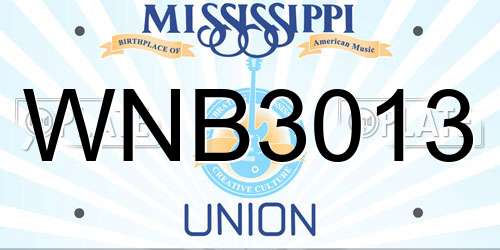 WNB3013 Mississippi License Plate