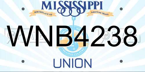 WNB4238 Mississippi License Plate