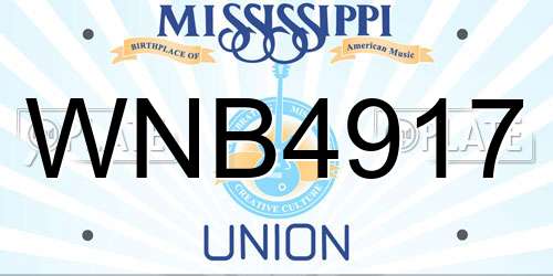 WNB4917 Mississippi License Plate