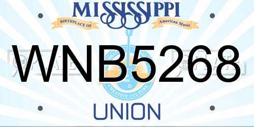 WNB5268 Mississippi License Plate