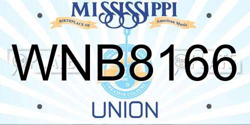 WNB8166 Mississippi License Plate