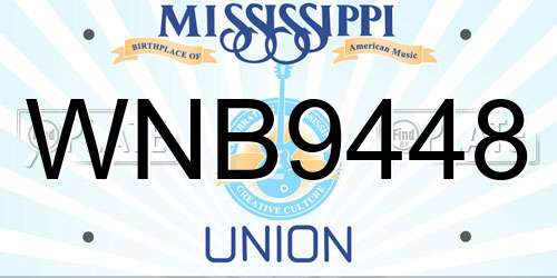 WNB9448 Mississippi License Plate