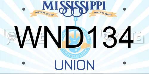 WND134 Mississippi License Plate