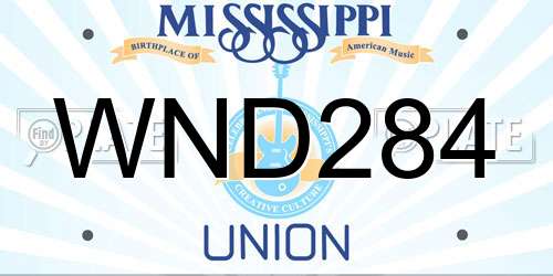 WND284 Mississippi License Plate