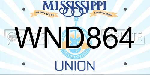 WND864 Mississippi License Plate