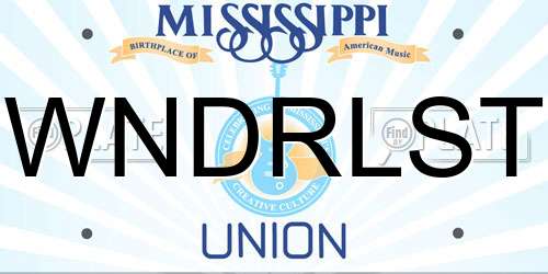 WNDRLST Mississippi License Plate