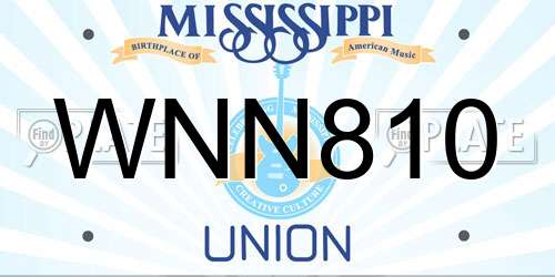 WNN810 Mississippi License Plate