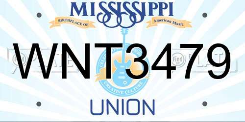 WNT3479 Mississippi License Plate