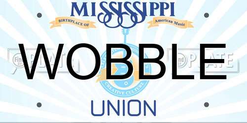 WOBBLE Mississippi License Plate