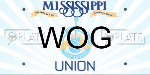 WOG Mississippi License Plate