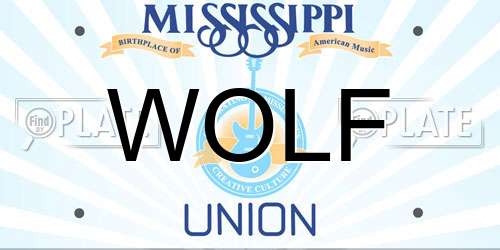 WOLF Mississippi License Plate