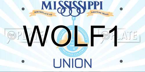 WOLF1 Mississippi License Plate